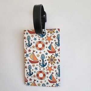Nautical Print Luggage Tag, Bag Label, Travel Identifier, Suitcase Tag